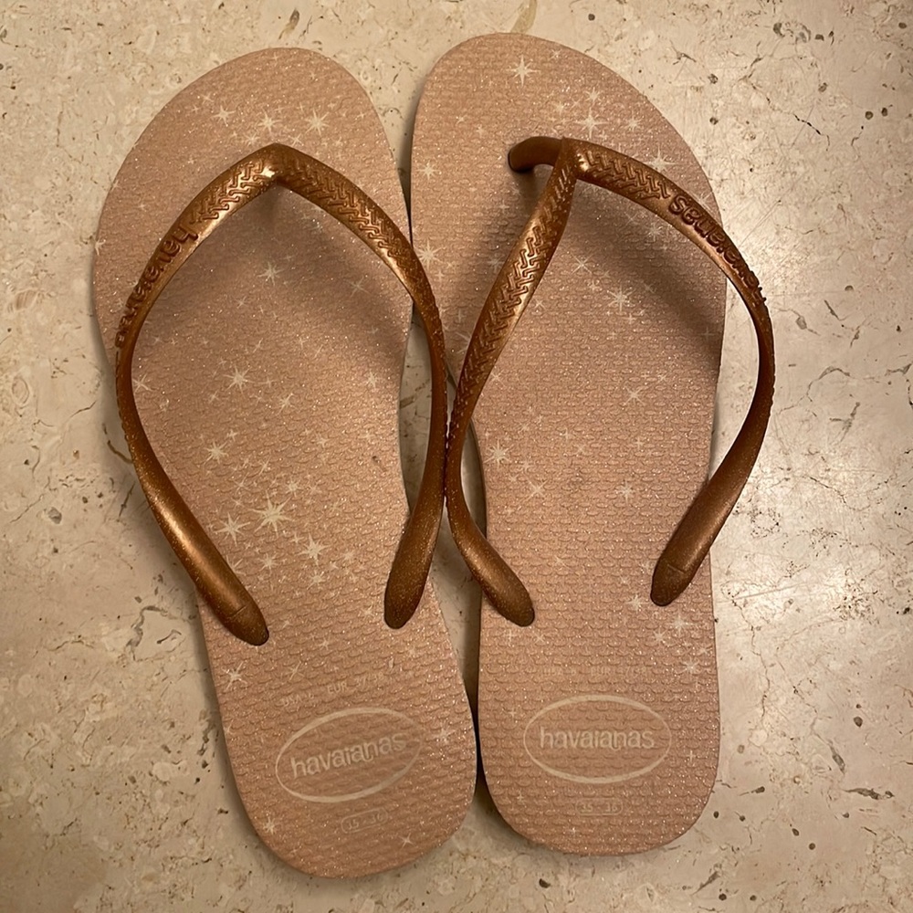 Havaianas Rose Gold Flip Flops